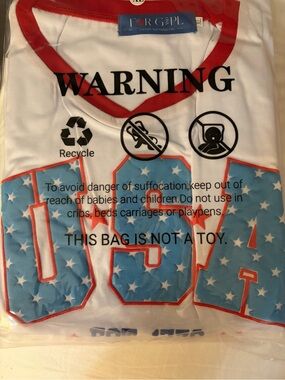 USA Graphic Tee with Red Trim NIB XL